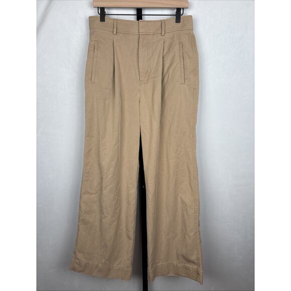 Everlane Draper Pleated Pant Womens 10 Short Ash Brown Wide Leg Preppy High Rise - Picture 1 of 10